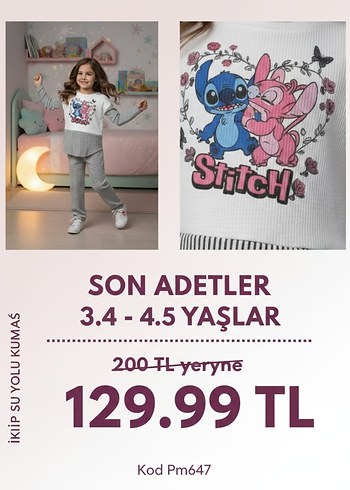 Pembe Pamuklu Baskılı Çocuk Uyku Tekstili - Görsel 6