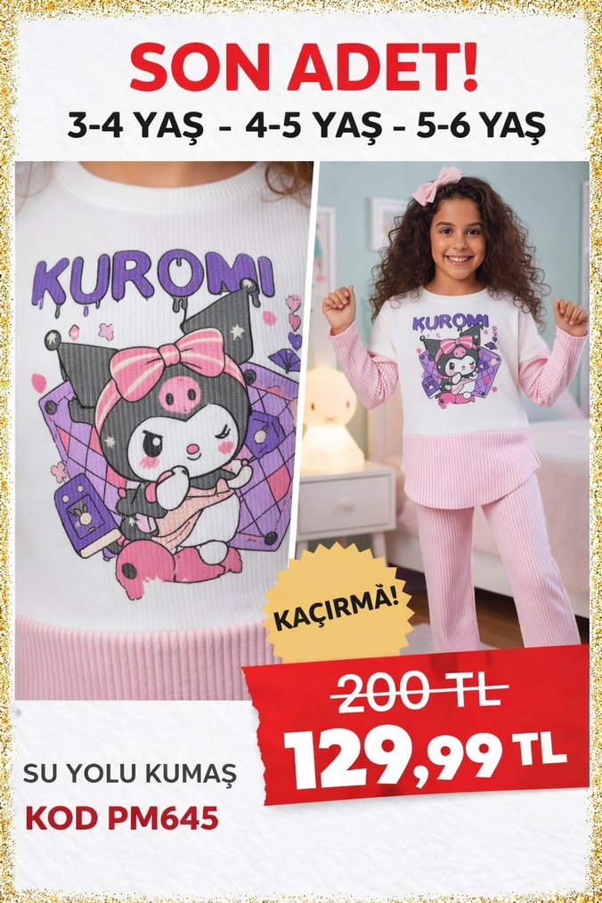 Pembe Pamuklu Baskılı Çocuk Uyku Tekstili - Görsel 2