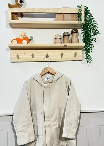 Erkek Çocuk Haki Düğmeli Polar Ceket - Görsel 8