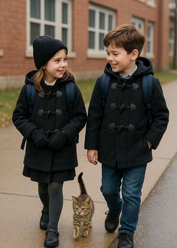 Erkek Çocuk Haki Düğmeli Polar Ceket - Görsel 5