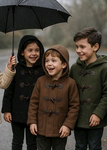 Erkek Çocuk Haki Düğmeli Polar Ceket - Görsel 10