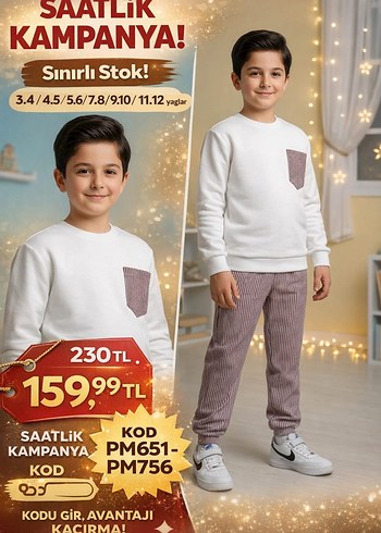 Leopar Desenli Beyaz Kız Sweatshirt ve Eşofman Takımı - Görsel 13