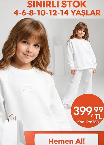 Leopar Desenli Beyaz Kız Sweatshirt ve Eşofman Takımı - Görsel 16