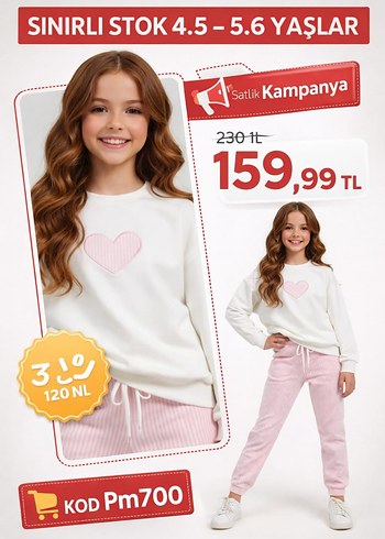 Leopar Desenli Beyaz Kız Sweatshirt ve Eşofman Takımı - Görsel 11