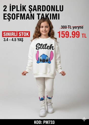 Leopar Desenli Beyaz Kız Sweatshirt ve Eşofman Takımı - Görsel 2