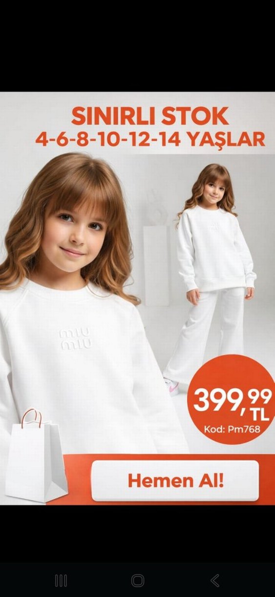 Leopar Desenli Beyaz Kız Sweatshirt ve Eşofman Takımı - Görsel 3