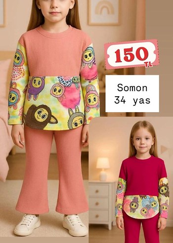 Kızlar için Pembe Rahat Eşofman Altı - Görsel 16