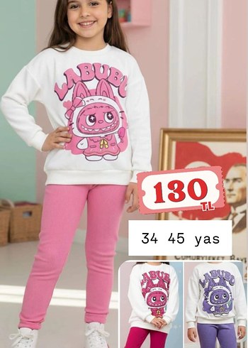 Kızlar için Pembe Rahat Eşofman Altı - Görsel 13