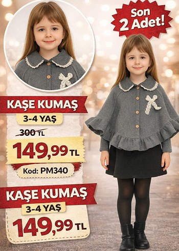 Gri Kapüşonlu Düğmeli Erkek Çocuk Kaşe Mont - Görsel 6