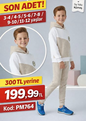 Kız Çocuk Kapüşonlu Pembe Batik Eşofman Takımı - Görsel 5