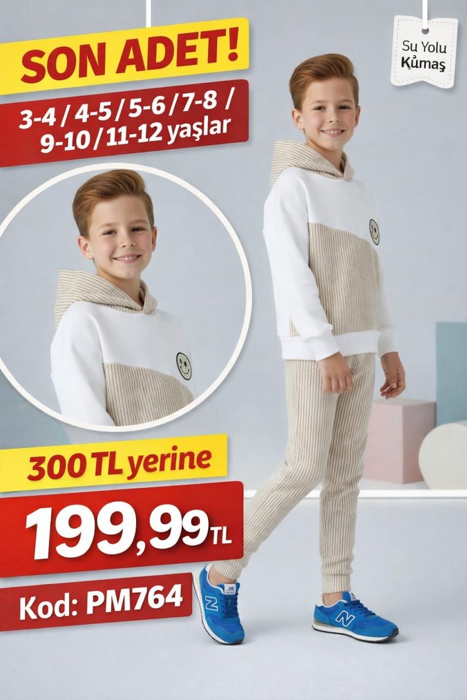 Kız Çocuk Kapüşonlu Pembe Batik Eşofman Takımı - Görsel 5