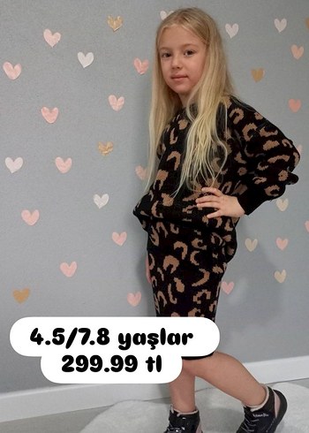 Kız Çocuk Örgü Kahverengi Takım - Görsel 5