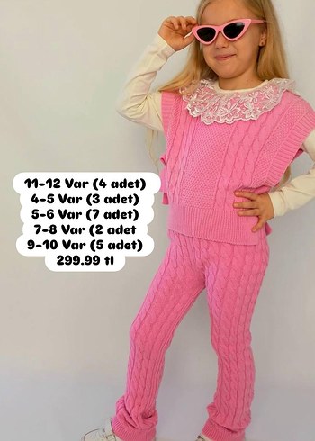 Kız Çocuk Örgü Kahverengi Takım - Görsel 3