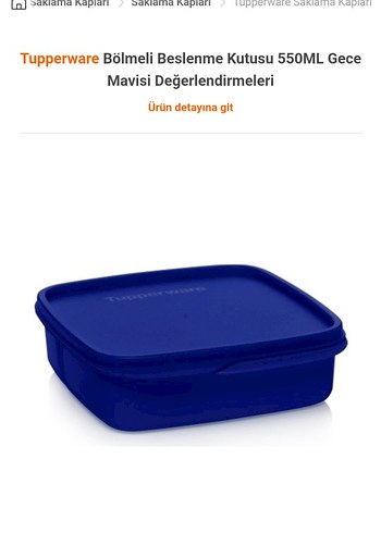 Tupperware Bölmeli Beslenme Kutusu 550ML Gece Mavisi