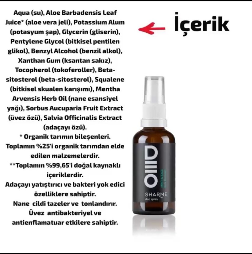 Diger SHARME Doğal Deodorant Sprey - Görsel 2