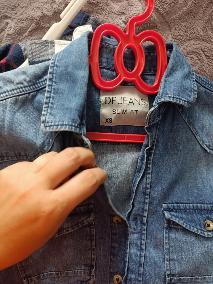 Düğmeli Mavi Denim  Gömlek - Görsel 3