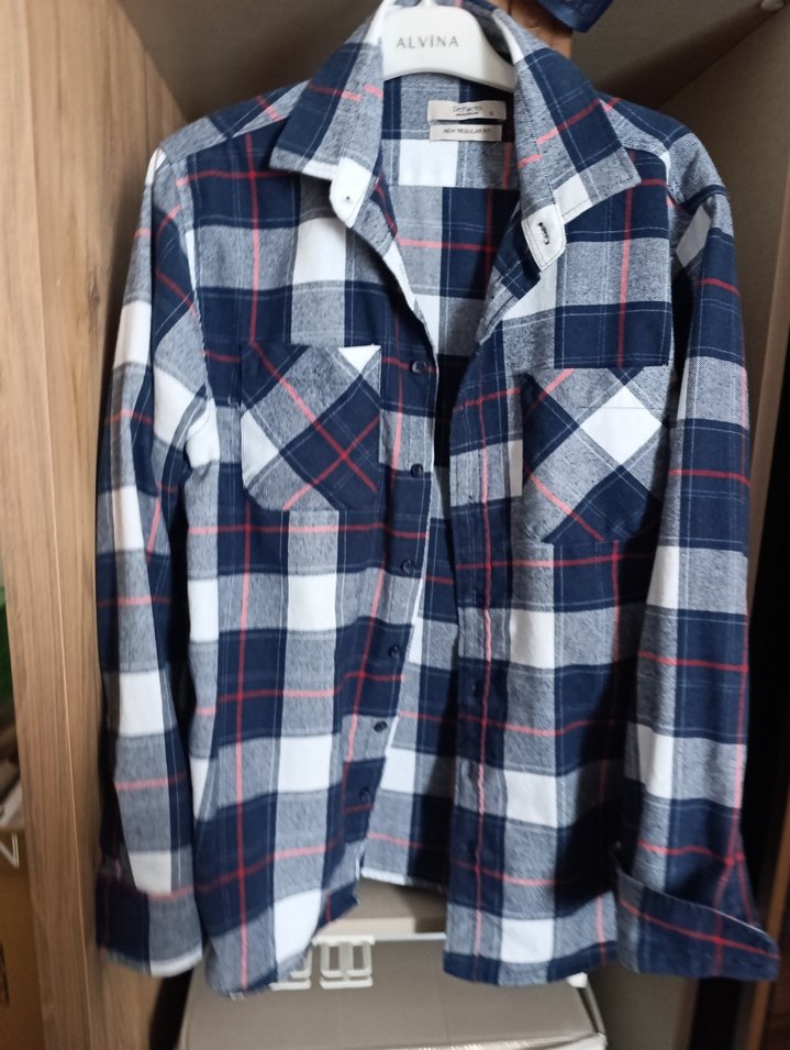 Erkek Gri Ekose Pamuklu Uzun Kollu Gömlek - Görsel 2