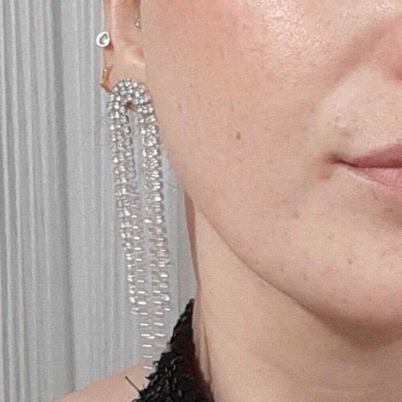 gümüş sallantılı küpe - Görsel 2