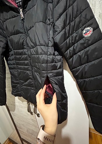 Siyah Mini Kadın Kışlık Mont - Görsel 2