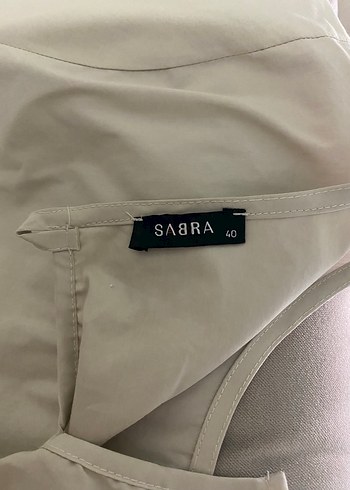 Sabra Krem Kısa Kollu Drapeli Kot Bluz