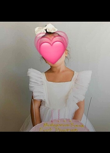 24-36 Ay Beden beyaz Renk Le Mabelle Ekru Omuzları tüllü Elbise ????