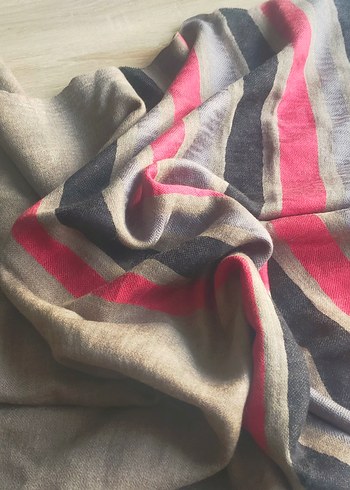 Çizgili Çok Renkli Gri şal - Görsel 2