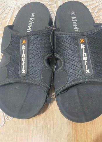 Siyah Erkek Spor Terlik Velcro Kapatmalı - Görsel 2