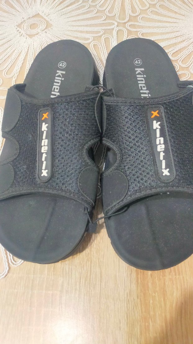 Siyah Erkek Spor Terlik Velcro Kapatmalı - Görsel 2