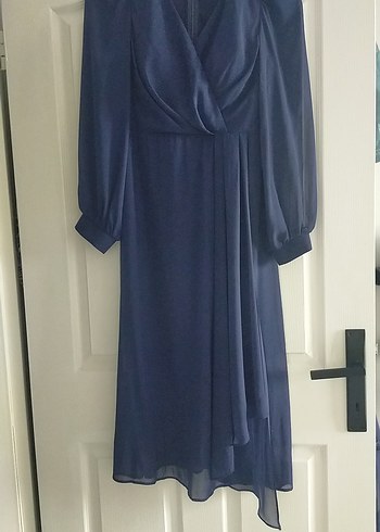 Kadın Lacivert Uzun Kollu Uzun Elbise bel 36 göğüs 40 boy 120 cm - Görsel 6