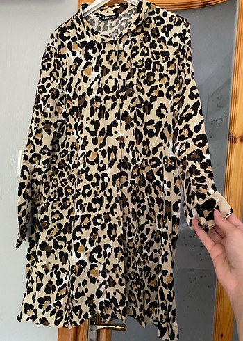 Leopar Desenli Uzun Kollu gömlek