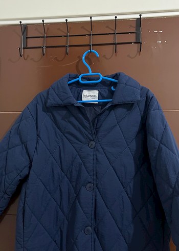 Düğmeli Lacivert Midi Kadın Ceket - Görsel 2