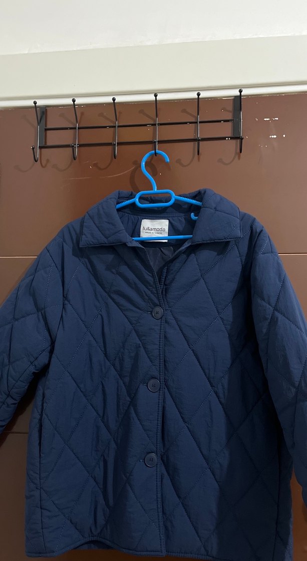 Düğmeli Lacivert Midi Kadın Ceket - Görsel 2