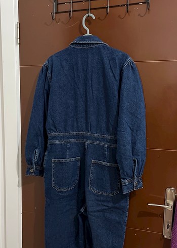 Kadın Lacivert Uzun Denim Tulum - Görsel 5