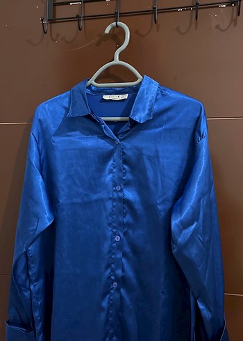 Mavi, Uzun Kollu, Düğmeli Kadın Gömlek - Görsel 2
