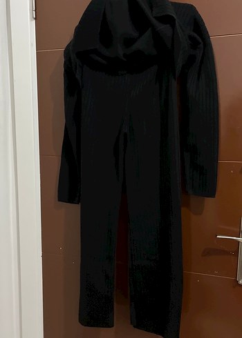 Siyah Yüksek Yakalı Örgü Kadın Kazak - Görsel 8