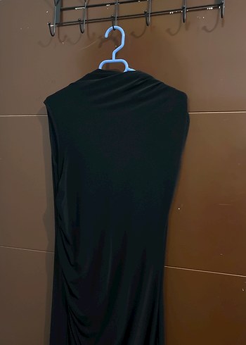 Siyah Drapeli Uzun Kollu Elbise - Görsel 3