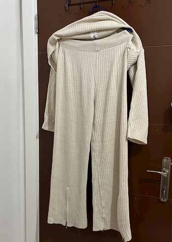 Kadın Beyaz Uzun Kollu Triko Keten Kazak - Görsel 6