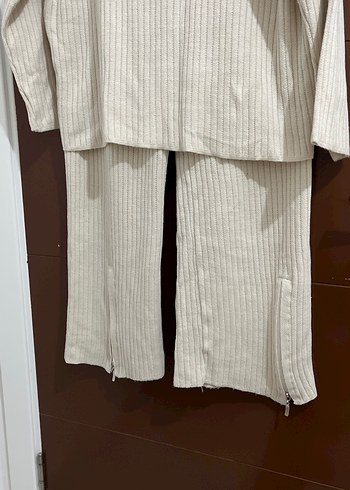 Kadın Beyaz Uzun Kollu Triko Keten Kazak - Görsel 4