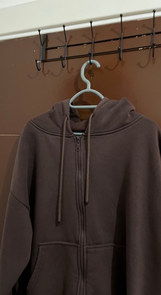 Kadın Kahverengi Fermuarlı Sweatshirt - Görsel 3