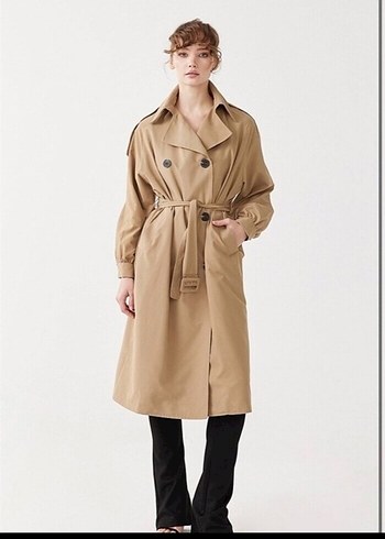 Suud somon rengi trençkot - Görsel 6