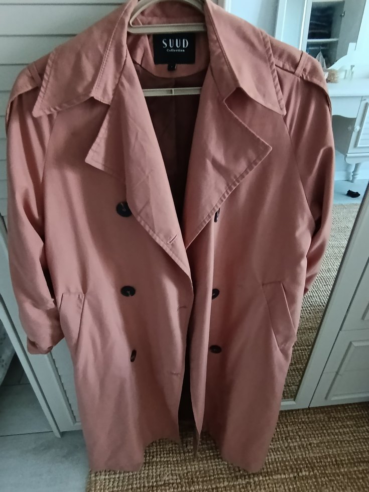 Suud somon rengi trençkot - Görsel 2