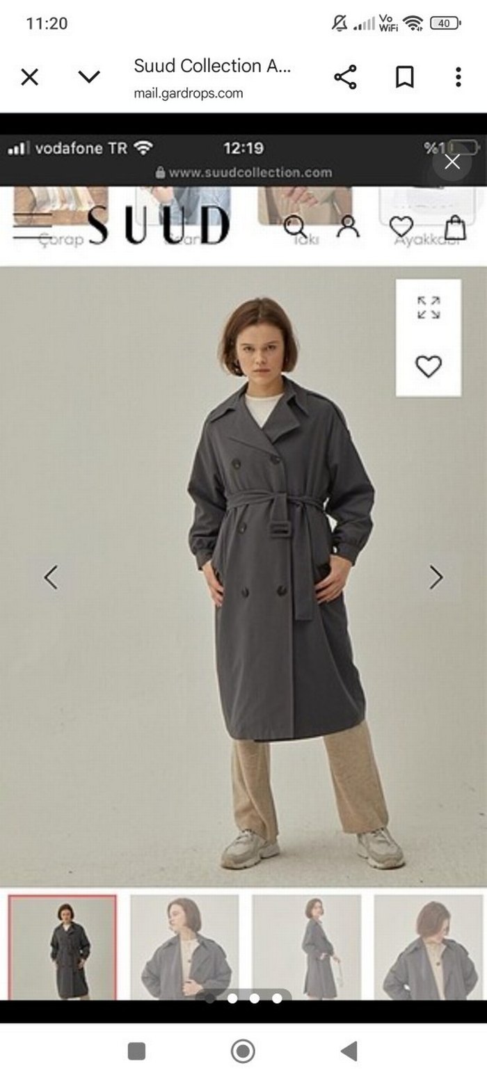 Suud somon rengi trençkot - Görsel 5