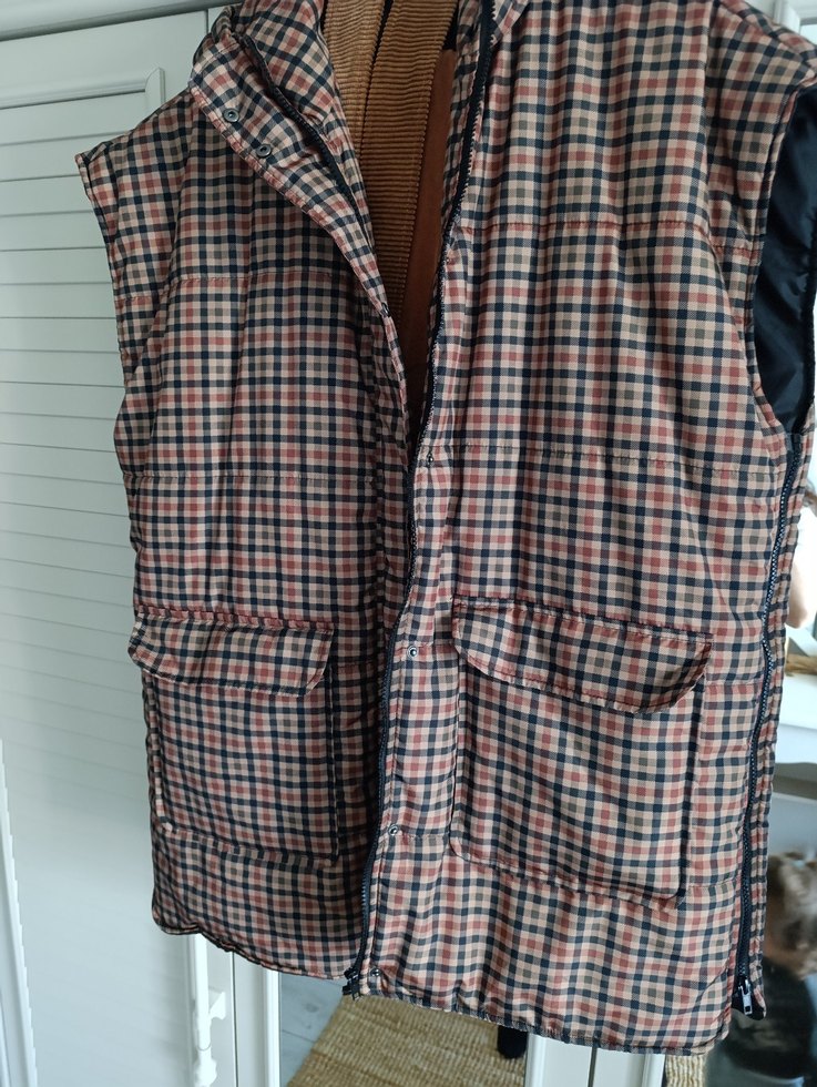 Düğmeli Ekose Desenli Kadın Yelek - Görsel 2