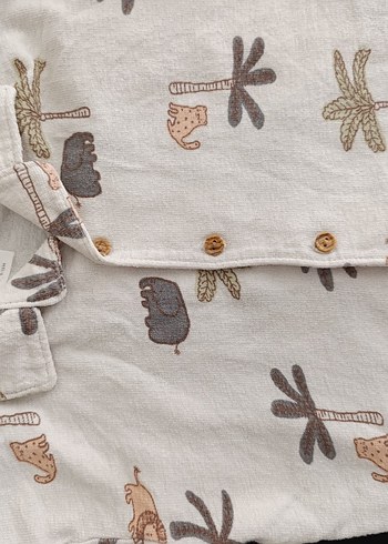 Bebek Erkek Pastel Desenli Düğmeli Takım - Görsel 4