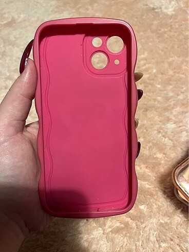 xs Beden pembe Renk Apple iphone 13/14 charmlı telefon kılıfı