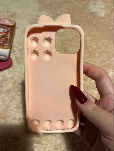 xs Beden Apple iPhone 13/14 aynalı barbie silikon kılıfı