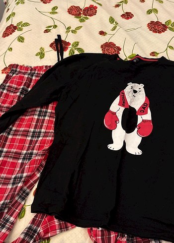 Kırmızı Ekoseli Hamile Pijama Takımı