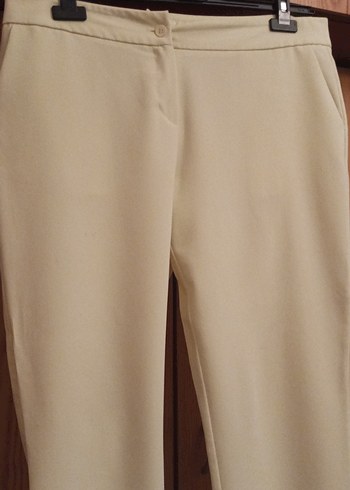 Sarı Kadın Kumaş Pantolon Midi Boy