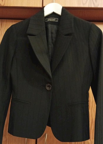 Siyah Düğmeli Kadın Blazer Ceket - Görsel 2