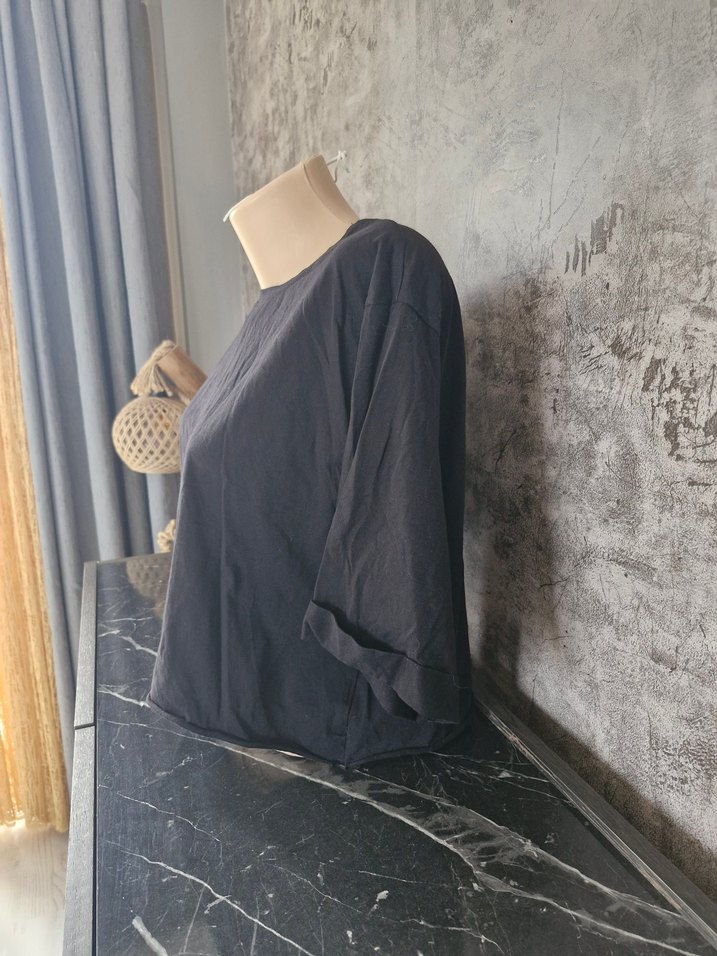 Siyah Mini AMSTERDAM Baskılı Kadın Tişört - Görsel 2